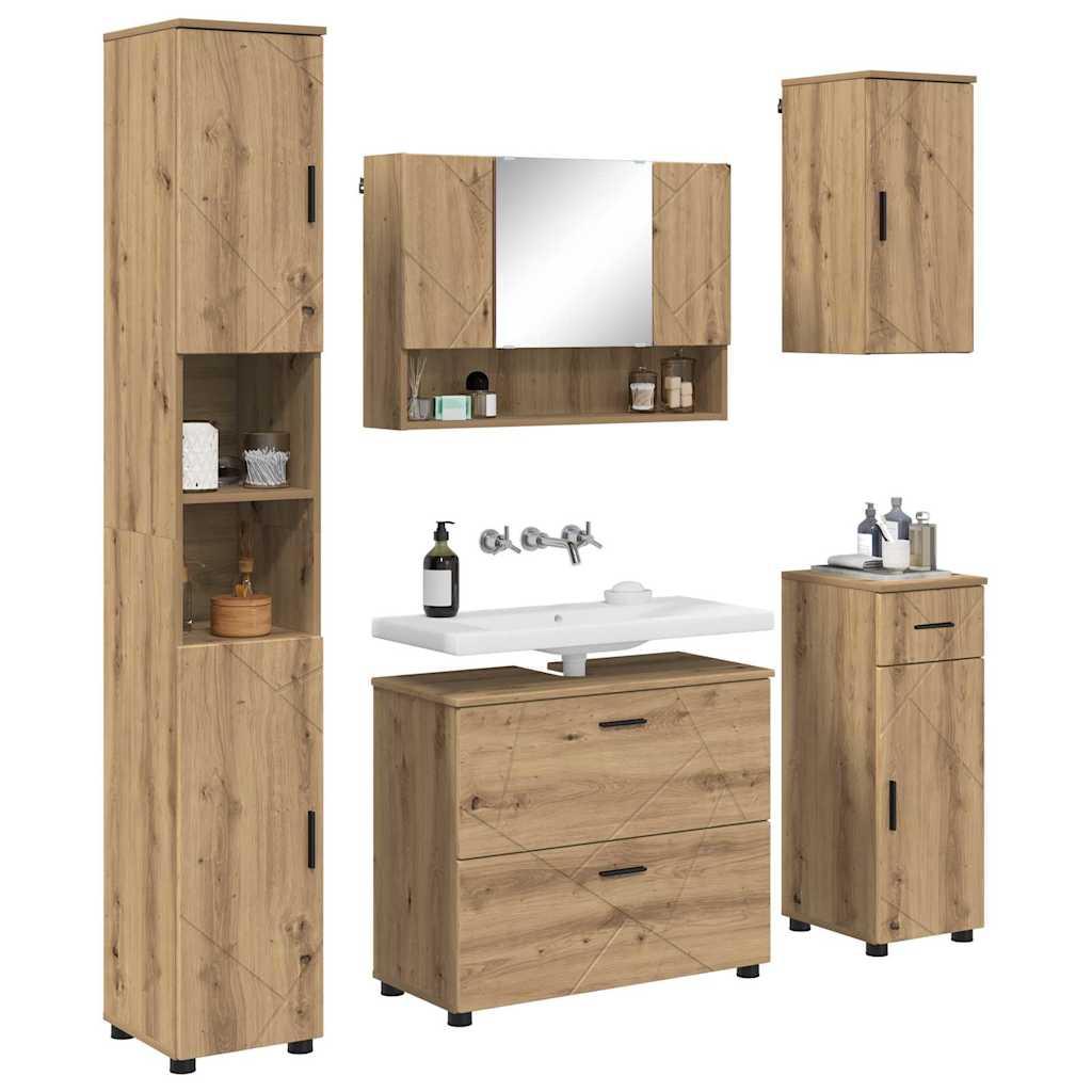 vidaXL Bathroom Furniture Set 5 pcs Artisan Oak