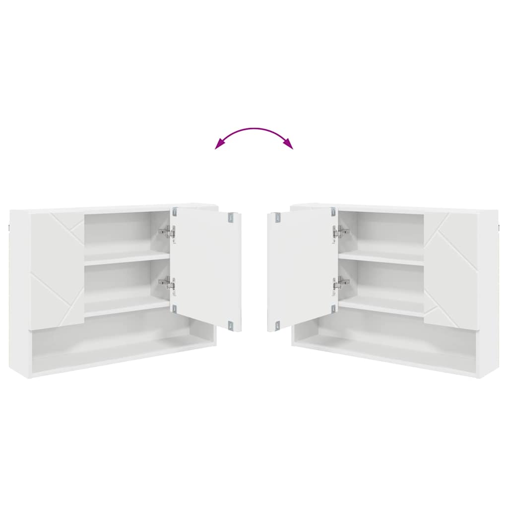 vidaXL Bathroom Furniture Set 4 pcs White Engineered Wood and Metal