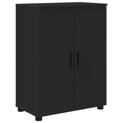 vidaXL Bathroom Furniture Set 4 pcs Black Engineered Wood and Metal