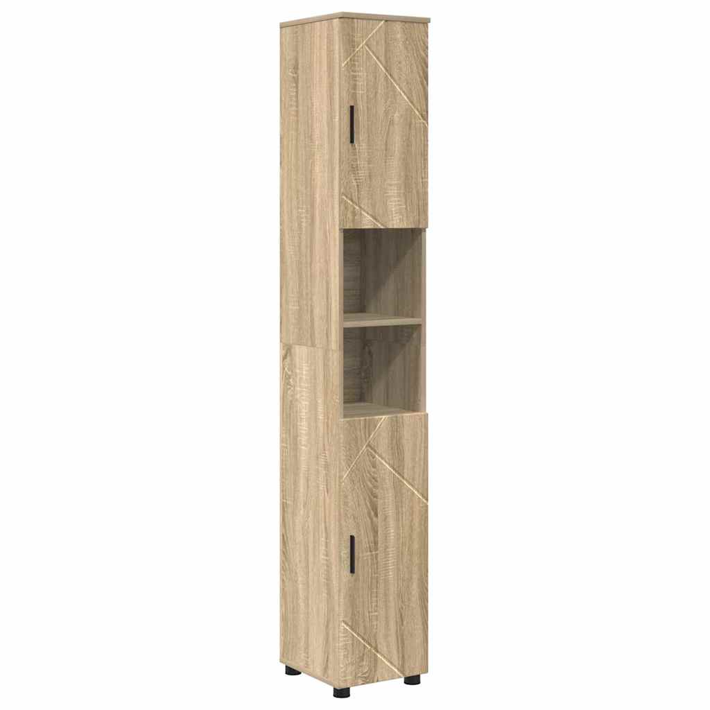 vidaXL Bathroom Furniture Set with Drawer with Shelf 4 pcs Sonoma Oak