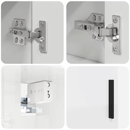 vidaXL Bathroom Furniture Set with Drawer 4 pcs High Gloss White