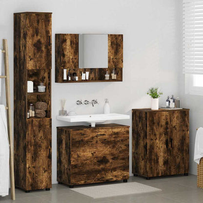 vidaXL Bathroom Furniture Set 4 pcs Smoked Oak