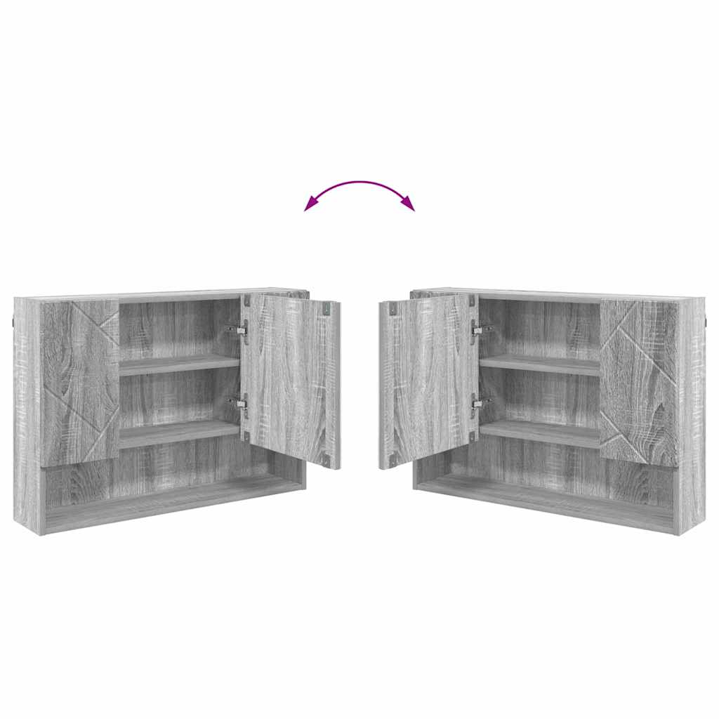 vidaXL Bathroom Furniture Set with Drawer with Shelf 4 pcs Grey Sonoma