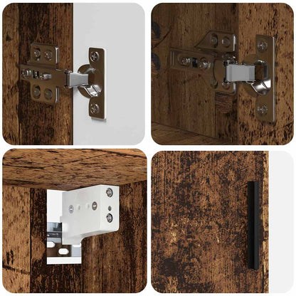 vidaXL Bathroom Furniture Set 4 pcs Old Wood Engineered Wood and Metal