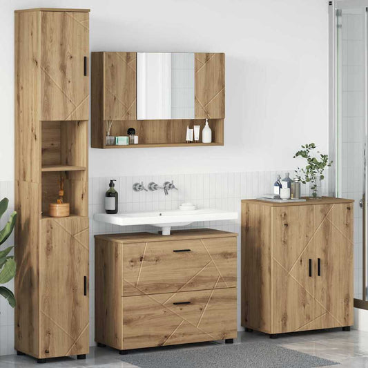vidaXL Bathroom Furniture Set 4 pcs Artisan Oak