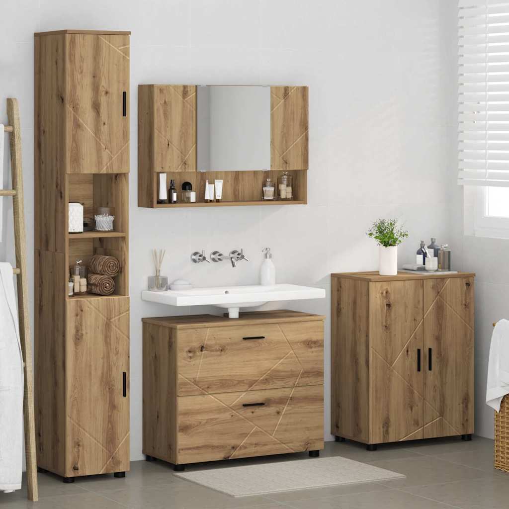vidaXL Bathroom Furniture Set 4 pcs Artisan Oak