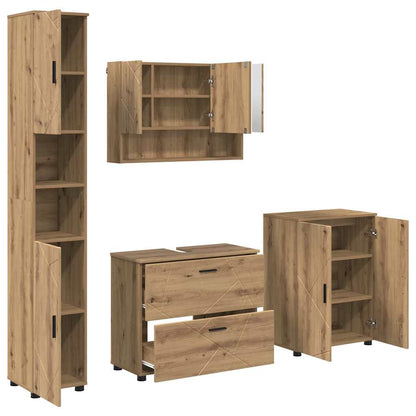 vidaXL Bathroom Furniture Set 4 pcs Artisan Oak