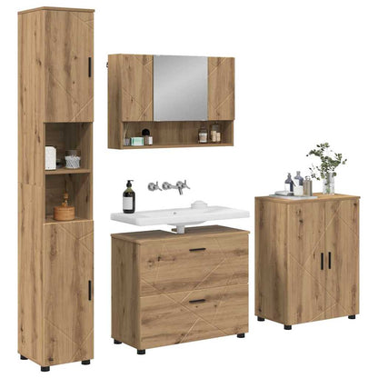vidaXL Bathroom Furniture Set 4 pcs Artisan Oak