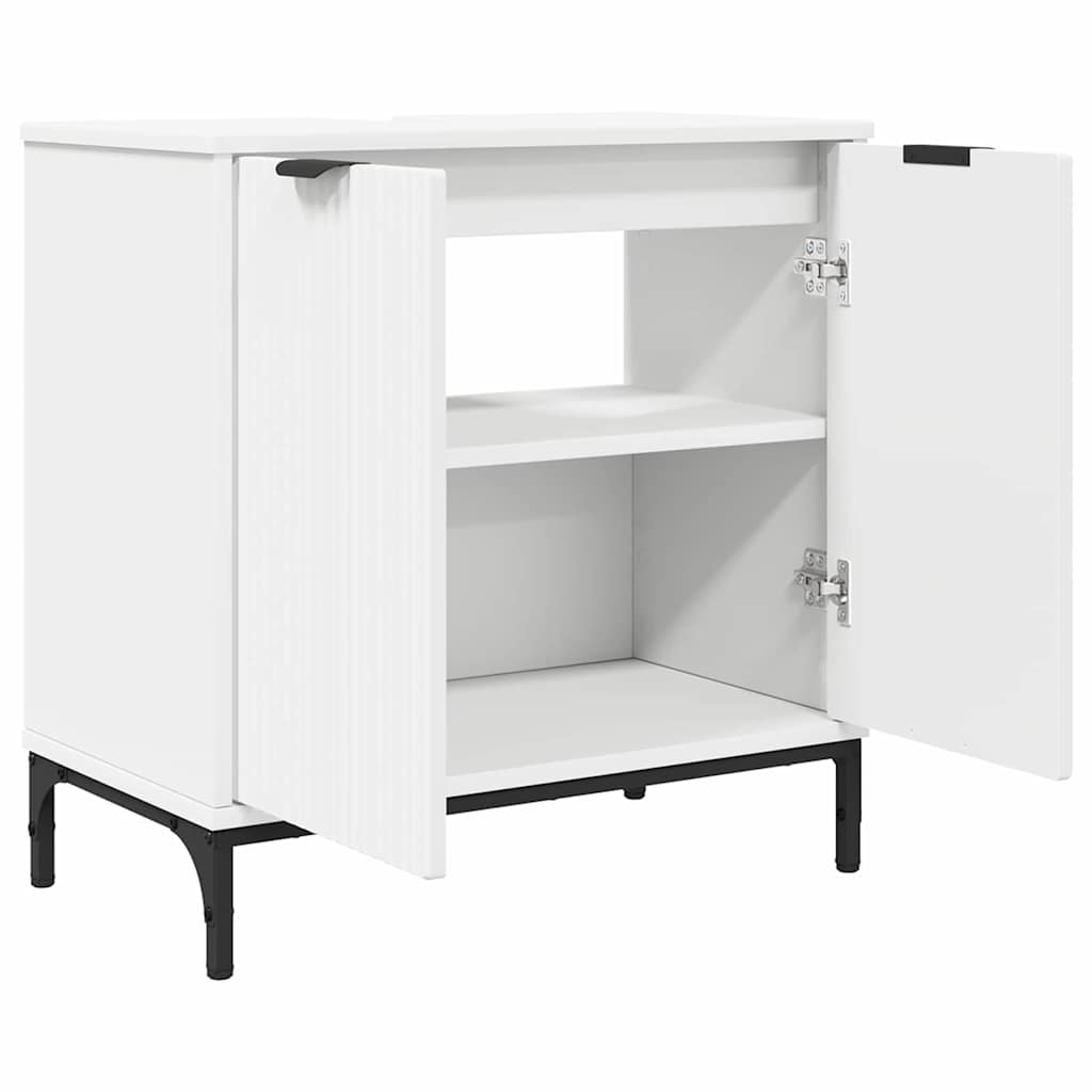 vidaXL Bathroom Furniture Set 2 pcs White Engineered Wood and Metal