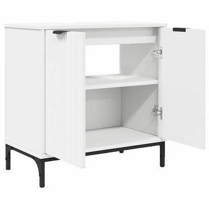 vidaXL Bathroom Furniture Set 2 pcs White Engineered Wood and Metal