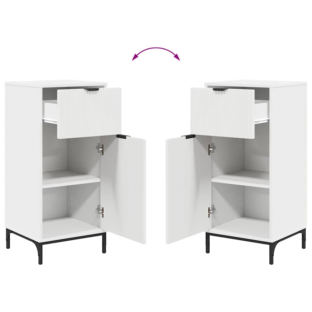vidaXL Bathroom Furniture Set 2 pcs White Engineered Wood and Metal