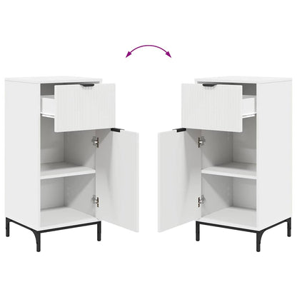 vidaXL Bathroom Furniture Set 2 pcs White Engineered Wood and Metal