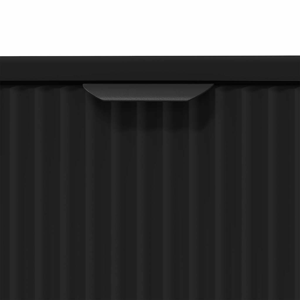 vidaXL Bathroom Furniture Set 2 pcs Black Engineered Wood and Metal