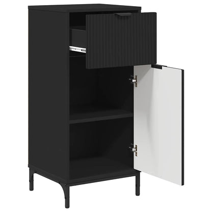 vidaXL Bathroom Furniture Set 2 pcs Black Engineered Wood and Metal