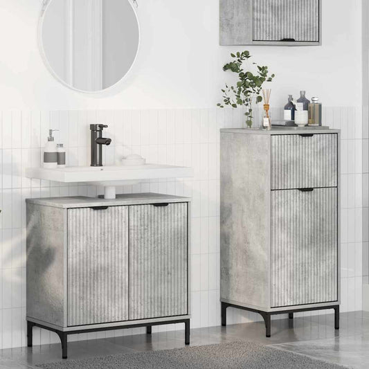 vidaXL Bathroom Furniture Set with Drawer 2 pcs Concrete Grey