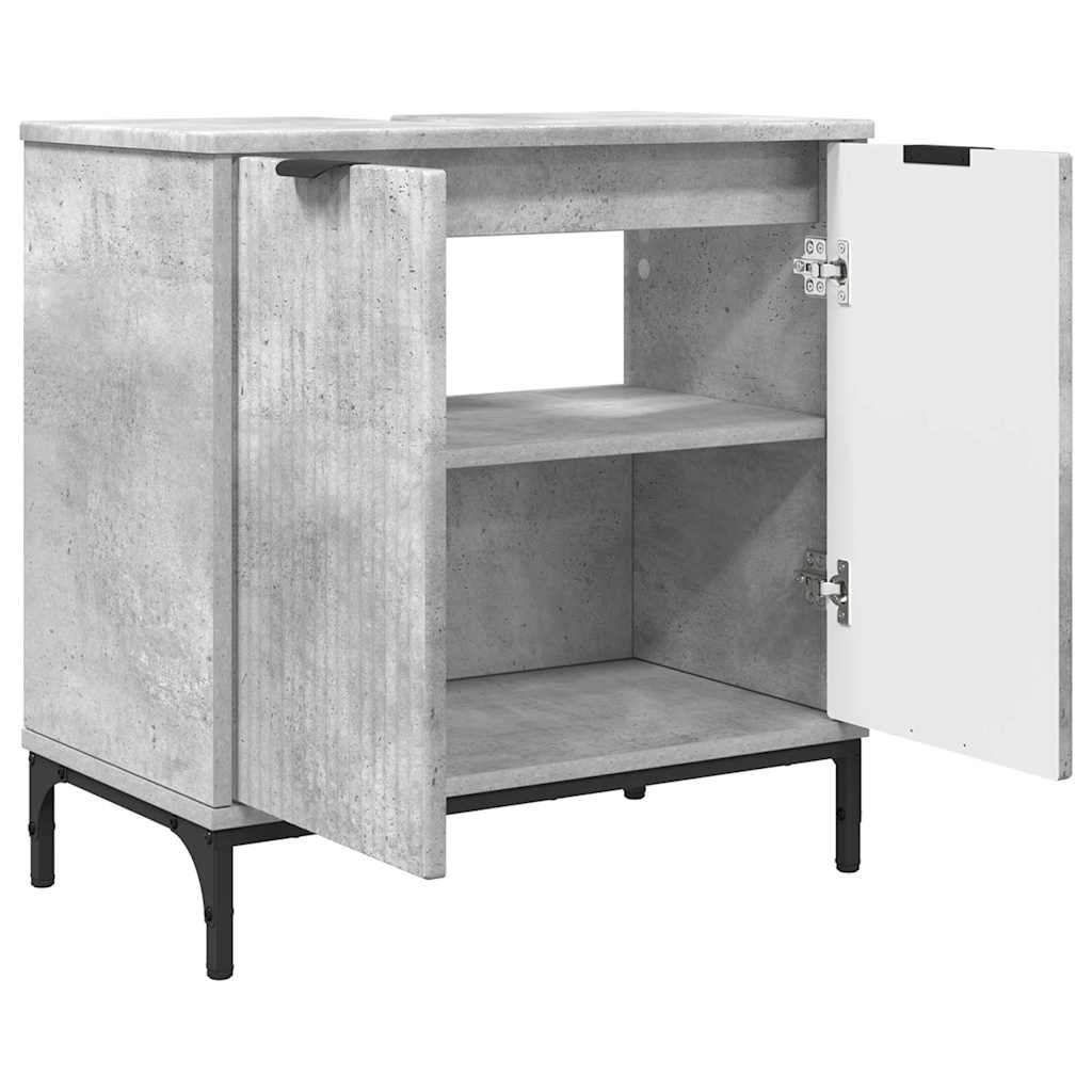 vidaXL Bathroom Furniture Set with Drawer 2 pcs Concrete Grey