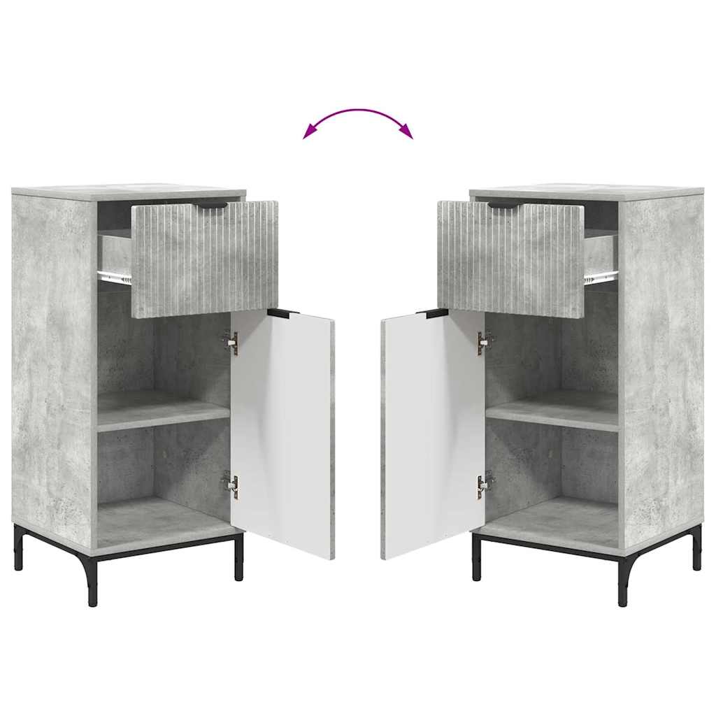 vidaXL Bathroom Furniture Set with Drawer 2 pcs Concrete Grey