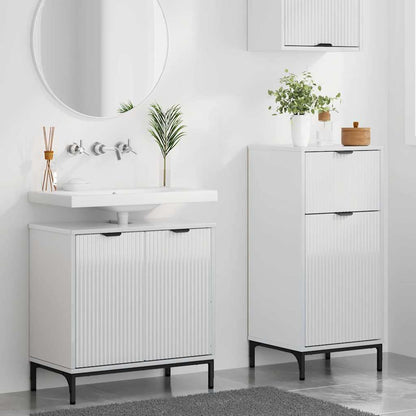 vidaXL Bathroom Furniture Set with Drawer 2 pcs High Gloss White