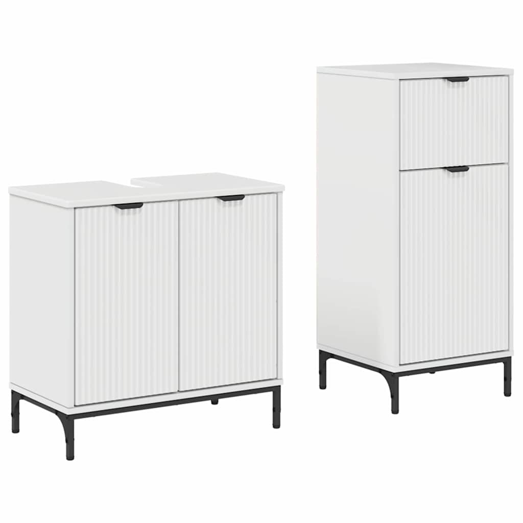 vidaXL Bathroom Furniture Set with Drawer 2 pcs High Gloss White