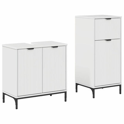 vidaXL Bathroom Furniture Set with Drawer 2 pcs High Gloss White