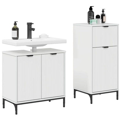vidaXL Bathroom Furniture Set with Drawer 2 pcs High Gloss White