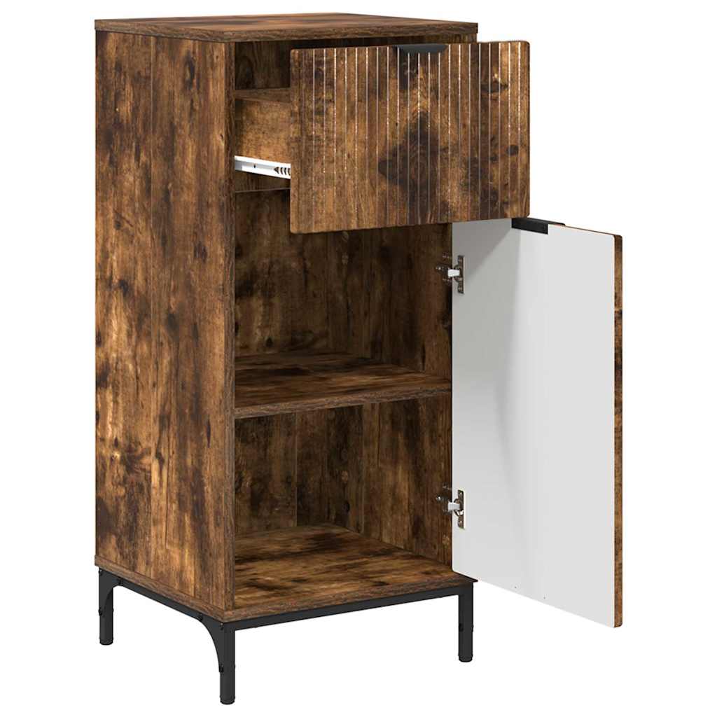 vidaXL Bathroom Furniture Set with Drawer with Shelf 2 pcs Smoked Oak