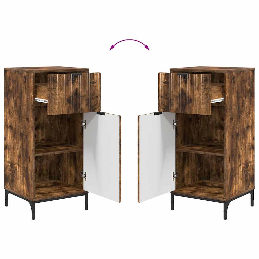 vidaXL Bathroom Furniture Set with Drawer with Shelf 2 pcs Smoked Oak