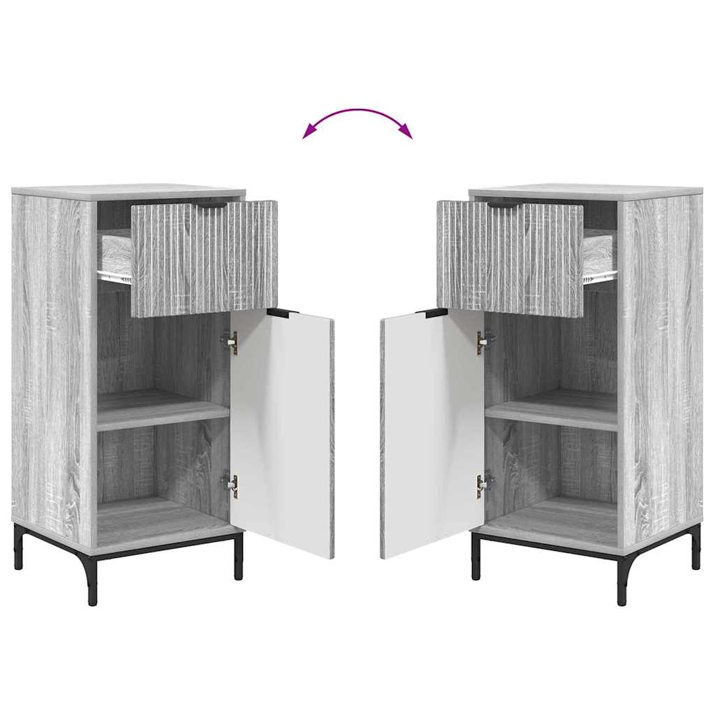 vidaXL Bathroom Furniture Set with Drawer with Shelf 2 pcs Grey Sonoma