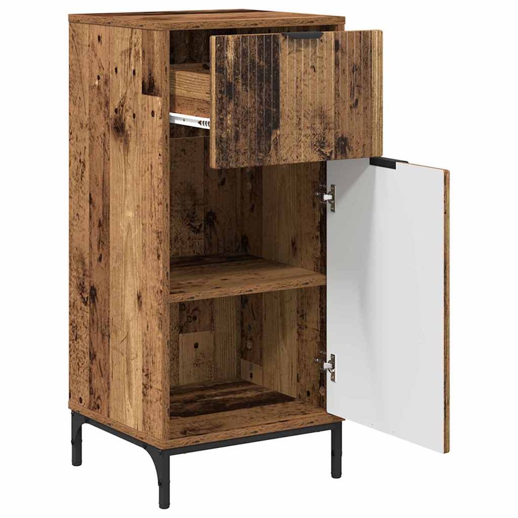 vidaXL Bathroom Furniture Set 2 pcs Old Wood Engineered Wood and Metal