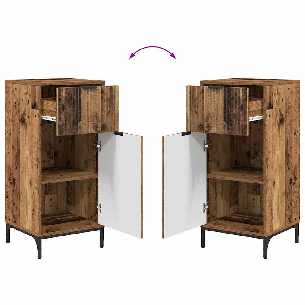 vidaXL Bathroom Furniture Set 2 pcs Old Wood Engineered Wood and Metal