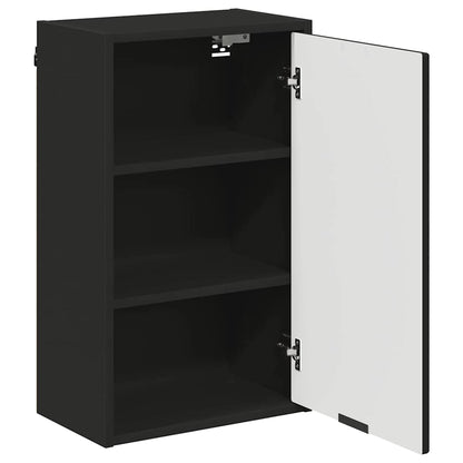 vidaXL Bathroom Furniture Set 3 pcs Black Engineered Wood and Metal