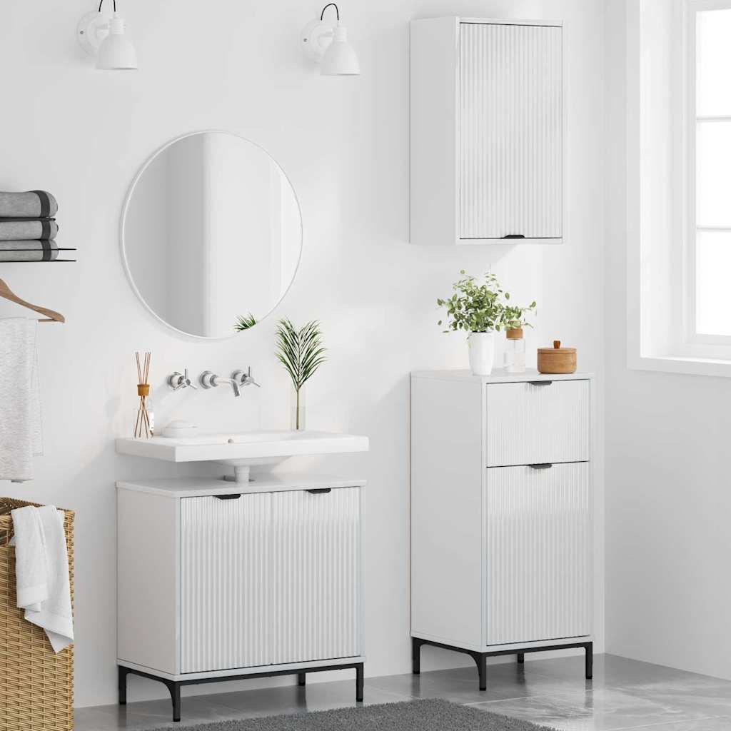 vidaXL Bathroom Furniture Set 3 pcs High gloss white Engineered wood