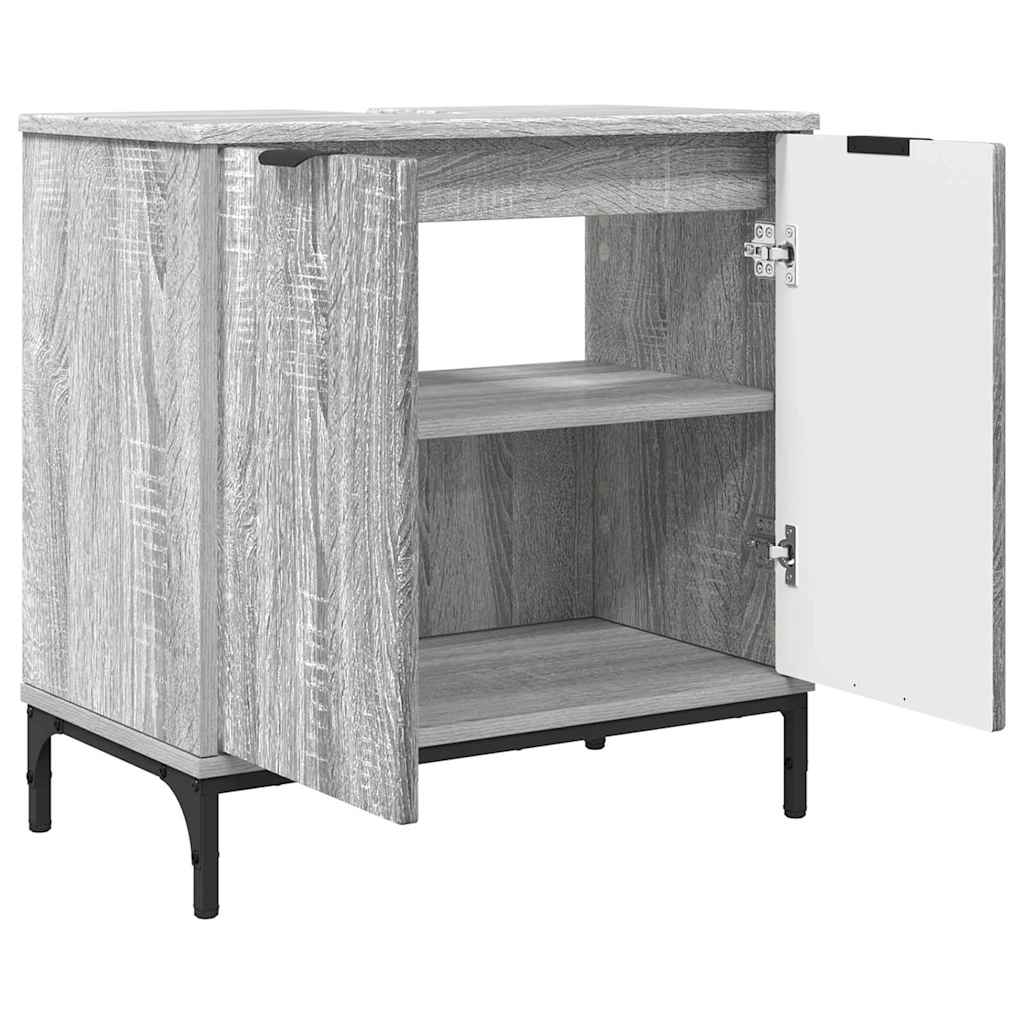 vidaXL Bathroom Furniture Set 3 pcs Grey sonoma Engineered wood