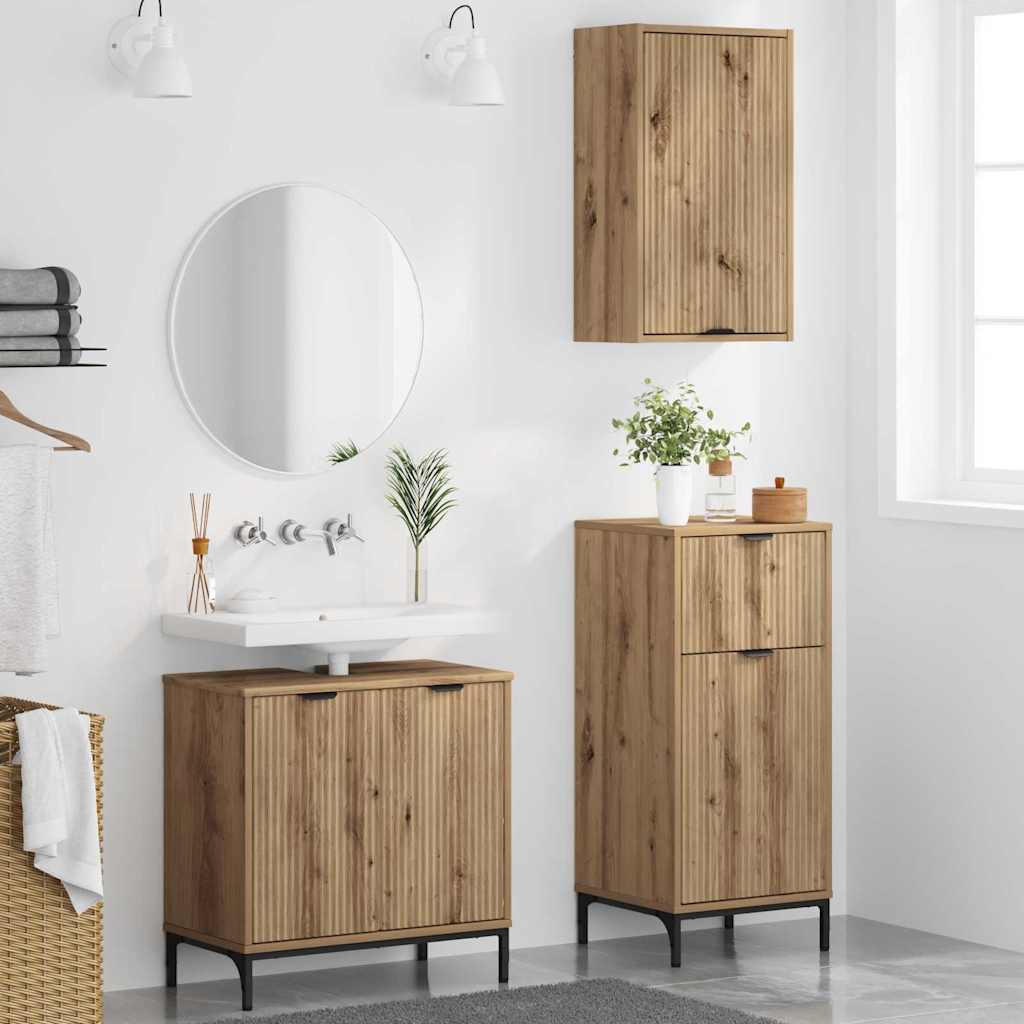 vidaXL Bathroom Furniture Set 3 pcs Artisan Oak