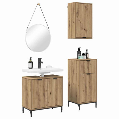 vidaXL Bathroom Furniture Set 3 pcs Artisan Oak