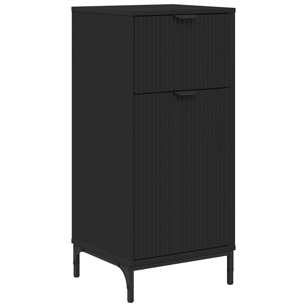 vidaXL Bathroom Furniture Set with Drawer Black Engineered wood, Metal
