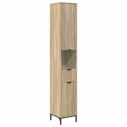 vidaXL Bathroom Furniture Set Sonoma Oak Engineered wood, Metal