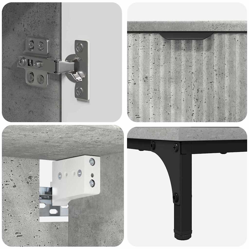 vidaXL Bathroom Furniture Set Concrete Grey Engineered wood, Metal
