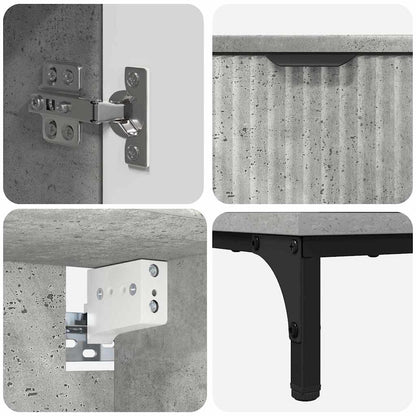 vidaXL Bathroom Furniture Set Concrete Grey Engineered wood, Metal