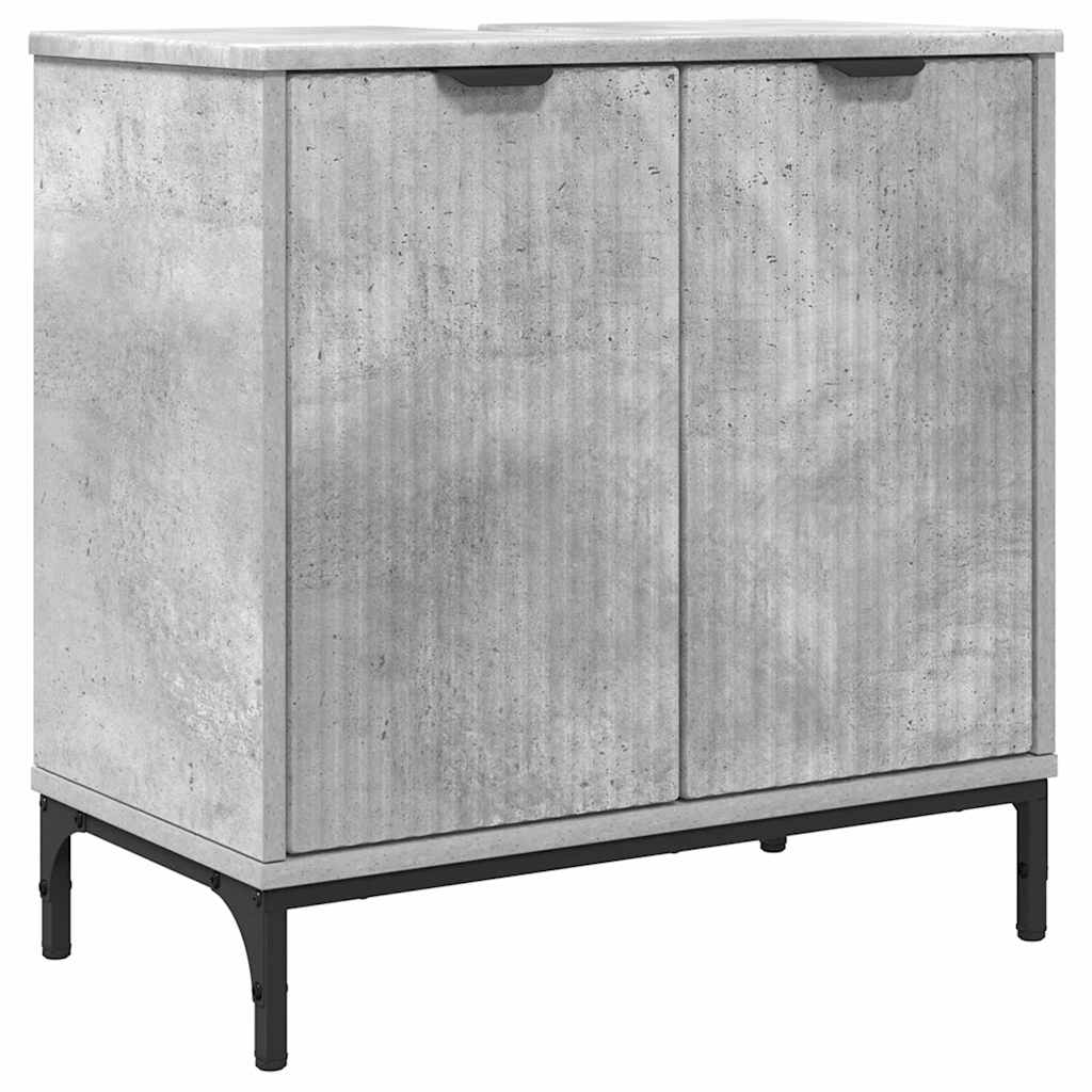 vidaXL Bathroom Furniture Set Concrete Grey Engineered wood, Metal