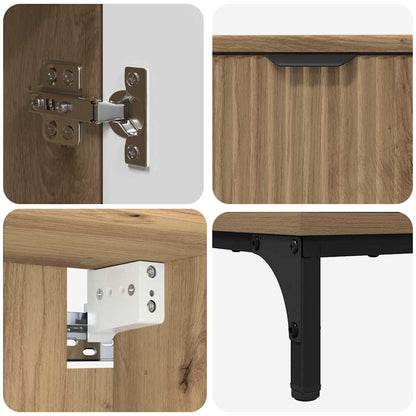 vidaXL Bathroom Furniture Set 4 pcs Artisan Oak Engineered wood, Metal