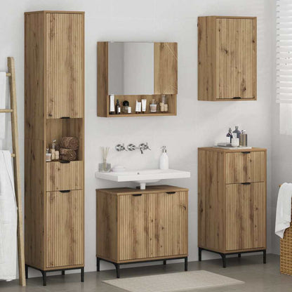 vidaXL Bathroom Furniture Set 4 pcs Artisan Oak Engineered wood, Metal