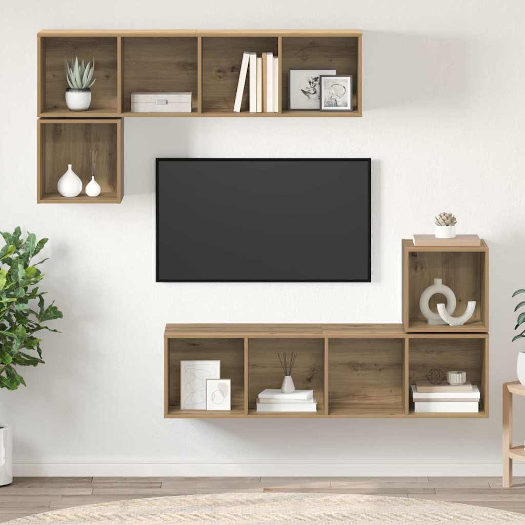 vidaXL TV Cabinet Set 4 pcs Artisan Oak Engineered Wood