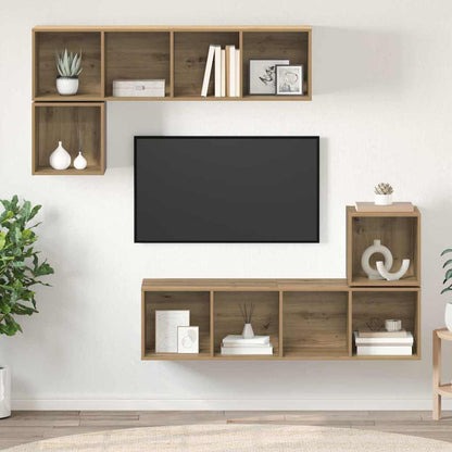 vidaXL TV Cabinet Set 4 pcs Artisan Oak Engineered Wood