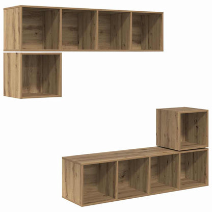 vidaXL TV Cabinet Set 4 pcs Artisan Oak Engineered Wood