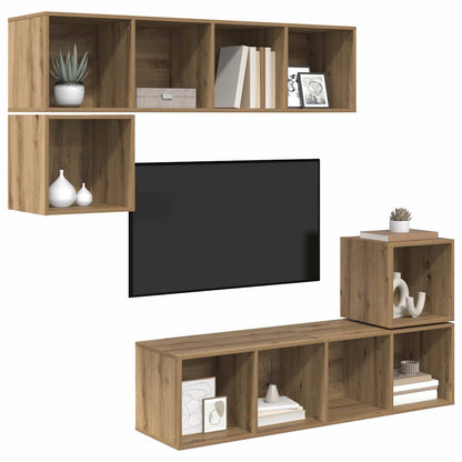 vidaXL TV Cabinet Set 4 pcs Artisan Oak Engineered Wood