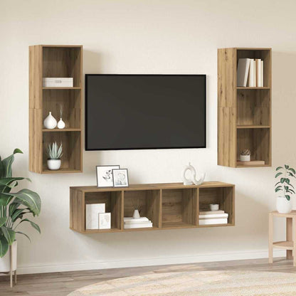 vidaXL TV Cabinet Set 3 pcs Artisan Oak Engineered Wood