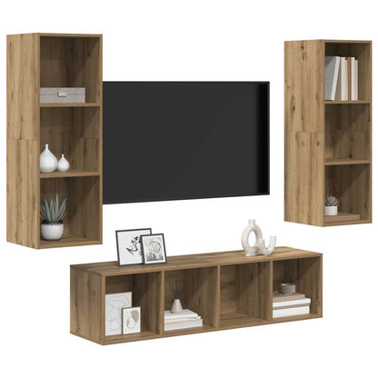 vidaXL TV Cabinet Set 3 pcs Artisan Oak Engineered Wood