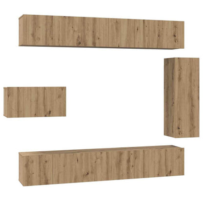 vidaXL TV Cabinet Set 8 pcs Artisan Oak Engineered Wood