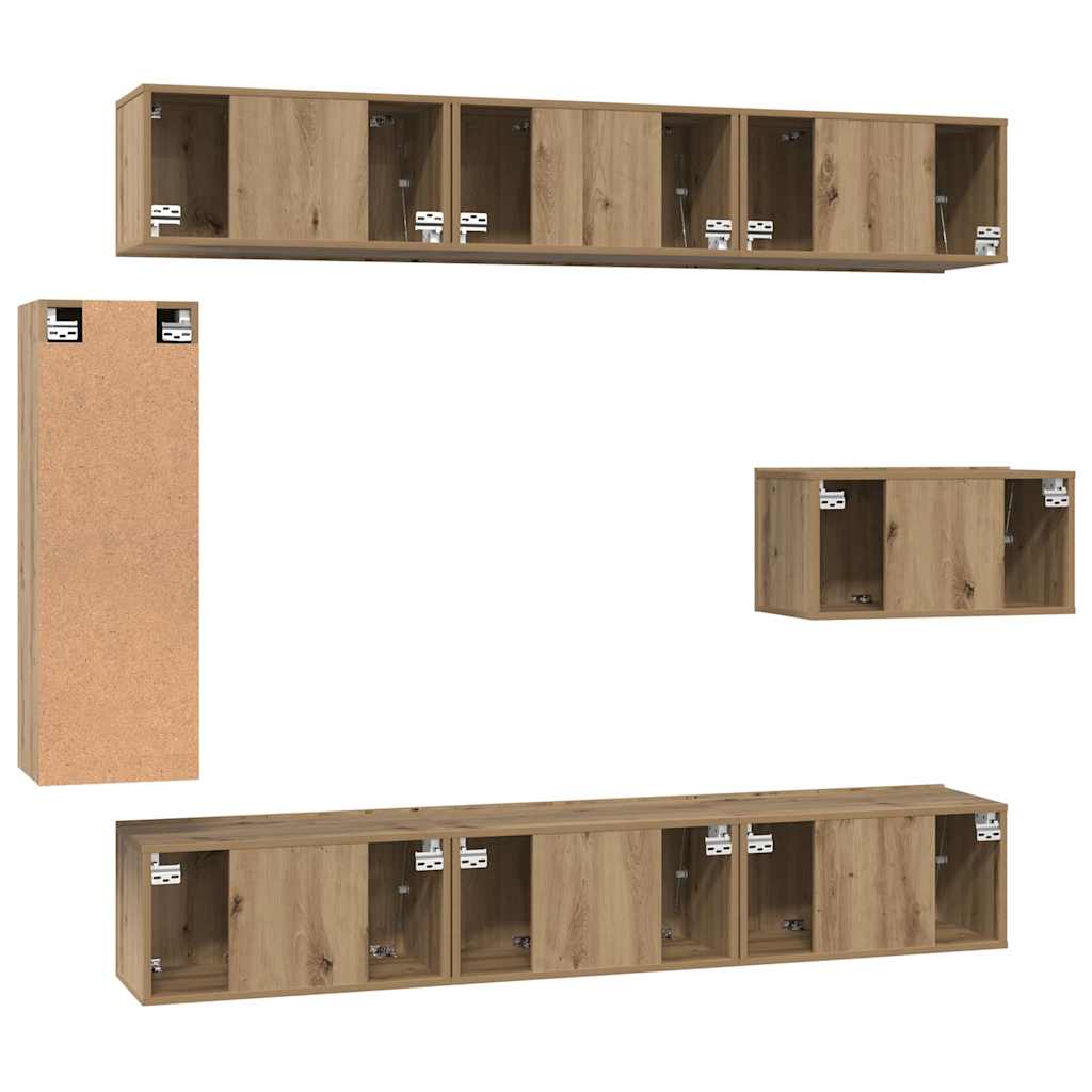 vidaXL TV Cabinet Set 8 pcs Artisan Oak Engineered Wood